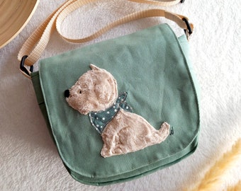 Kindertasche Kinder Umhängetasche Hund personalisiert mit Name