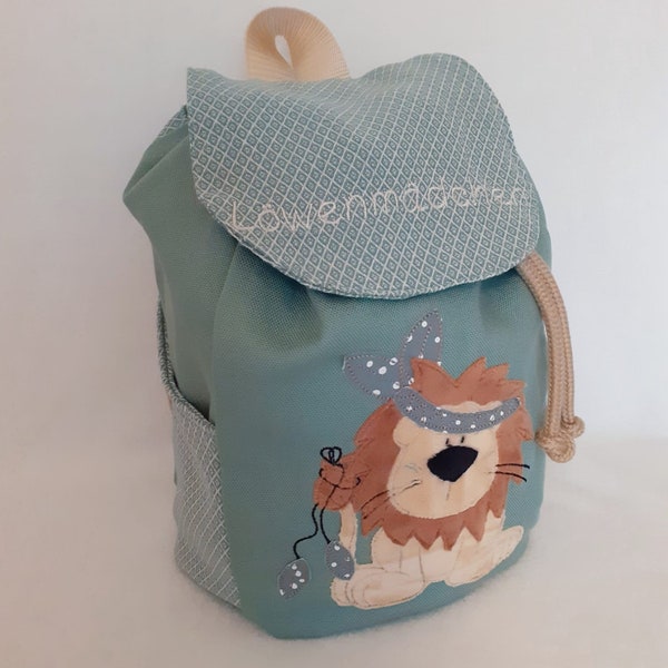 Children's backpack kindergarten backpack kita backpack boho lion personalized with name