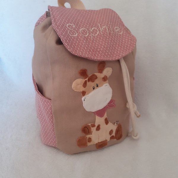 Kindergartentasche Kindergartenrucksack Giraffe Kinderrucksack Kindertasche personalisiert mit Name