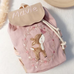 Kindergarten bag Kindergarten backpack Boho deer fawn children's backpack children's bag personalized with name handmade