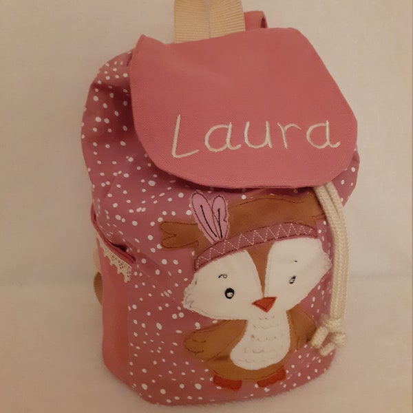 Kindergartentasche Kindergartenrucksack Boho Eule Mädchen Kinderrucksack Kindertasche  mit Name personalisiert