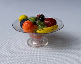 Dollhouse Miniature Fruit Bowl, 1:12 Scale, Mini Decor, miniature kitchen