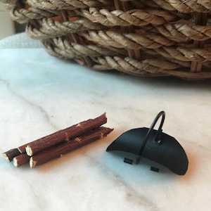 Dollhouse Miniature Firewood Holder Brown Logs, 1:12 Scale, dollhouse accessory, dollhouse decor, dollhouse fireplace