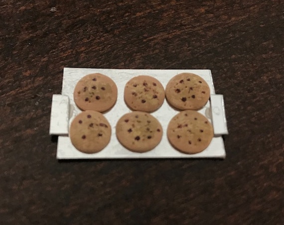 ドールハウスミニチュアチョコレートチップクッキーシート、1:12 