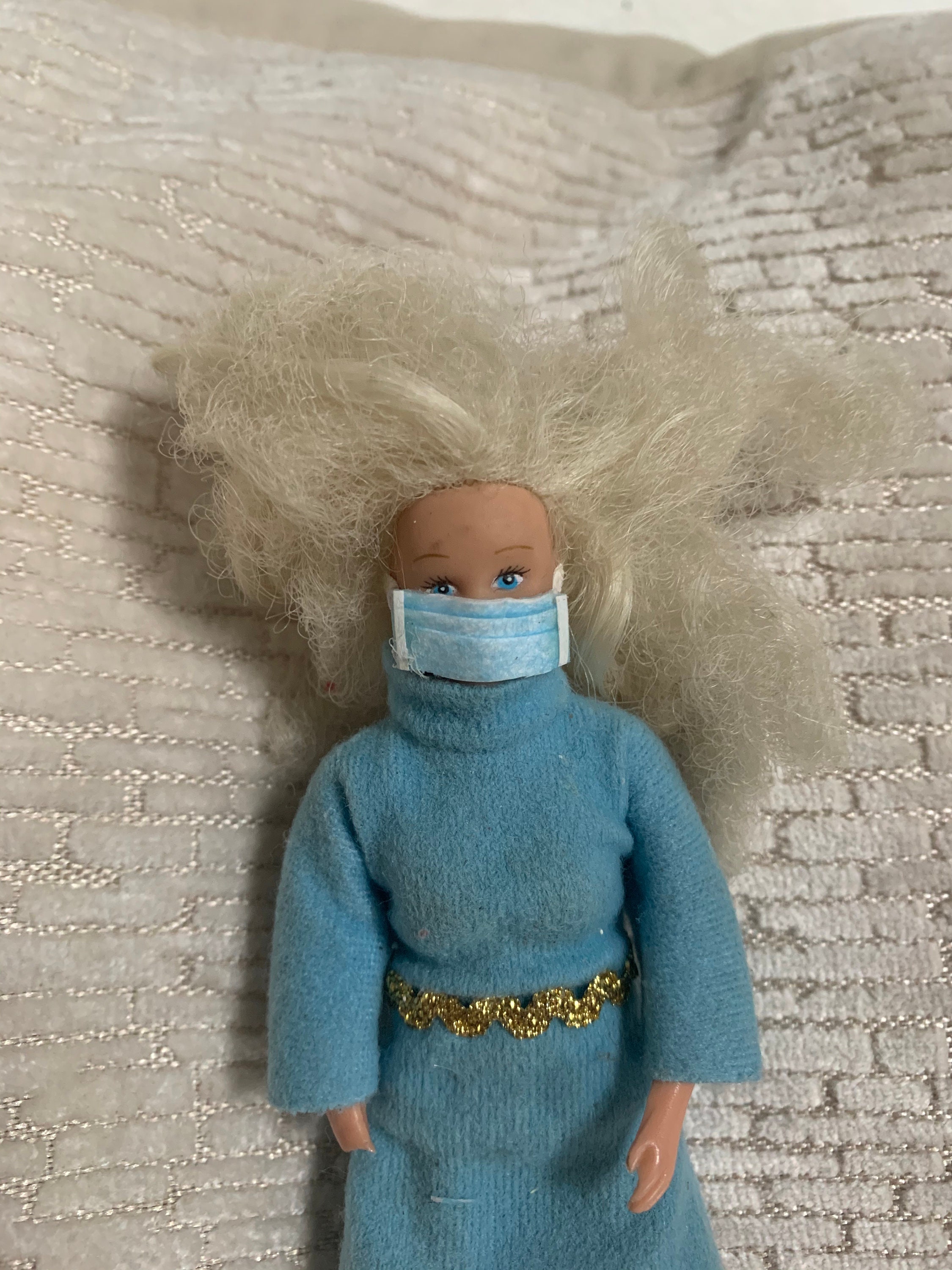 Dollhouse Miniature Face Mask, 1:12 Scale, Handmade mini mask