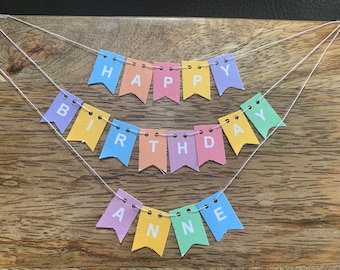 Dollhouse Miniature Birthday Banner/Garland with Personalization, 1:12 Scale, Miniature Birthday, Miniature Party, Mini bunting