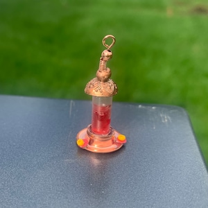 Dollhouse Miniature Hummingbird Feeder, 1:12 Scale, mini birdfeeder