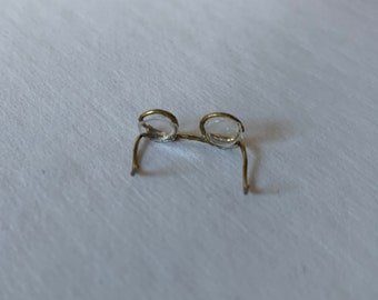 Dollhouse miniature wire Santa glasses, mini glasses, bifocals, 1:12 scale