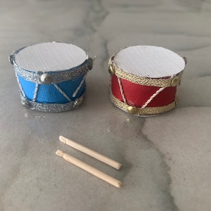 Dollhouse Miniature Drum, 1:12 Scale, Holiday Drum, Miniature Instrument