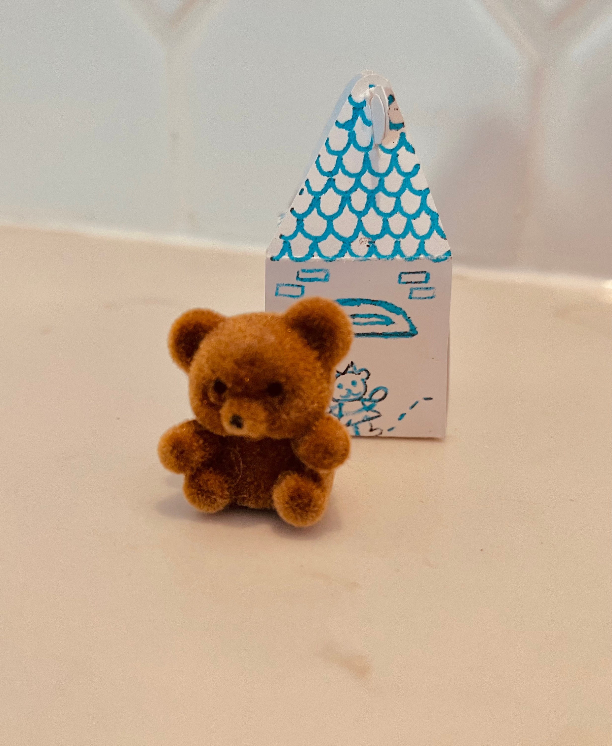 Dollhouse Miniature Toy Set - ABC Blocks And Bear