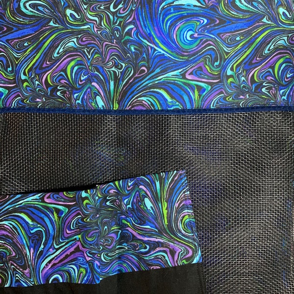 Waves of Blu  (Med)    Designer Flag Bag