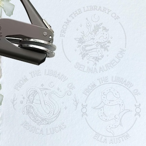 Timbro personalizzato a forma di serpente e luna, timbro personalizzato per biblioteca/regalo per amanti dei libri, timbro personalizzato per biblioteca, timbro personalizzato, timbro per libri