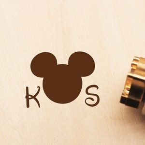 Sello de quema de madera mickey mouce personalizado con plancha de marca inicial para madera / herramienta de quemador de madera / hierro de marca de boda / regalo para papá