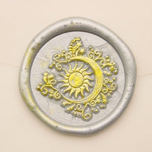 Mond und Sonne Uhr Wachs Siegel Stempel, Journal Dekor Wachs Siegel Stempel, Hochzeit Wachs Siegel Stempel, Geschenk für Tarot Leser