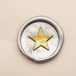 Timbro sigillo di ceralacca a forma di stella - Confezione regalo, timbro sigillo di ceralacca astrolabio con manico in legno cs704