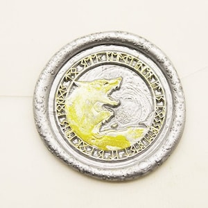 Selo de cera de lobo viking yin yang - Selo de cera de nó - Convite de casamento - Pacote de presente - Selo de selagem de lobos odins CS25