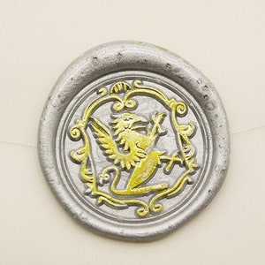 Griffin Crest Wachssiegel Stempel, Love Happiness Versiegelung Stempel, personalisierte Hochzeitseinladung Stempel C559