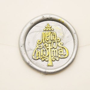 Merry Christmas Baum Wachs Siegel Versiegelung Stempel，Frohes Weihnachtsgeschenk，Weihnachtsparty Einladung Stempel w762