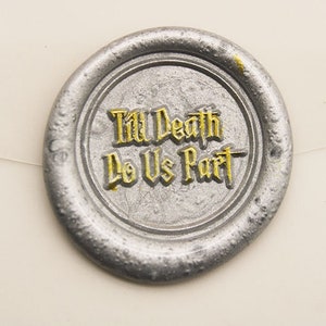 Bis der Tod Do Us Part-Wachssiegelstempel, Halloween-Hochzeitswachsstempel-siegel, Siegelwachsstempel, Morbides Jubiläumsgeschenk C484