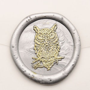 Zegelstempel uil, zegel bruiloft envelop, uilwasstempelkit, dierenlakzegelstempel cadeau