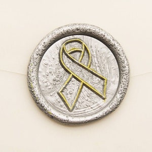 Krebsband-Wax-Seal-Stempel, Bewusstseinsband-Wachsversiegelung, rote SchleifeHIV DERIV Awareness CS34