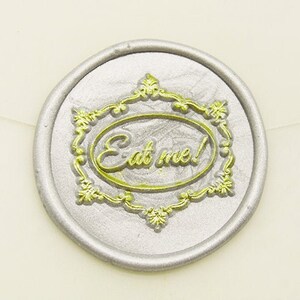 Selo de cera Eat Me - Selo de cera Eat Me - Selo de cera para embalagem de alimentos - Selo de comida para festa