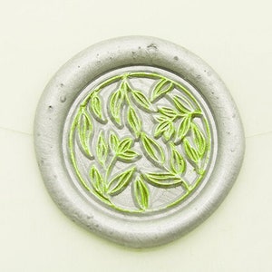 Weelderige bladeren metalen stempel-aangepaste botanische bladeren lakzegelset- bruiloft lakstempel, CS551