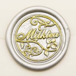 Personalisierter Name mit Blume Siegelwachs Stempel - Blumen Wachs Siegel Stempel - Individueller Name Wachs Stempel - Wachs Siegel Stempel
