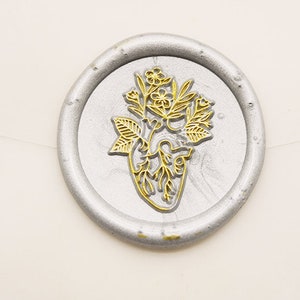 Herz mit Blumen Wachssiegel Stempel Anatomisches Herz Wachssiegel Set - Hochzeits Wachs Stempel C532