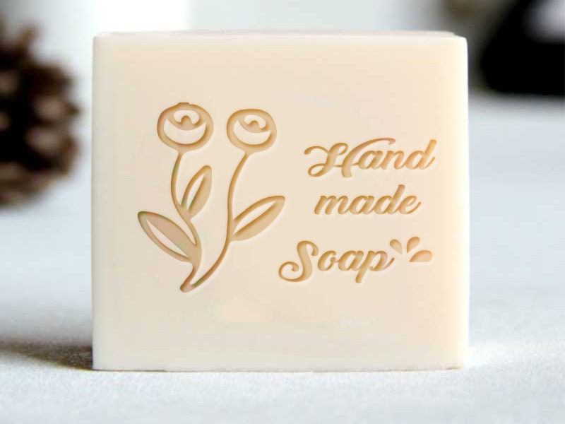 ZQWE DIY Soap Stamp White Resin Soap Stamp Natural Handmade Soap Tree or Flower Pattern Printing Handmade Soap Personality Resin Mini Stamp Soap