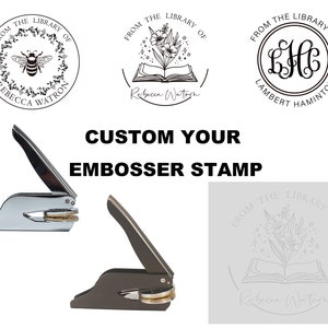 Custom embosser with your own design, Book Embosser ,Custom Logo Embosser,wedding wax seal stamp,Personalized Embosser Stamp - Bookplate
