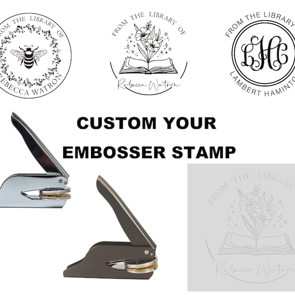 Custom embosser with your own design, Book Embosser ,Custom Logo Embosser,wedding wax seal stamp,Personalized Embosser Stamp - Bookplate