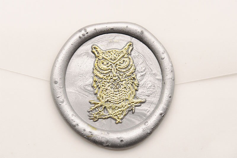 Owl seal stamp, wedding envelope seal, Owl wax stamp kit, Animal Wax seal stamp Gift