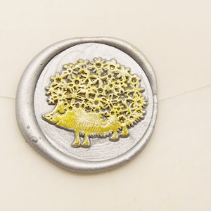 Selo de selagem de ouriço - Selo de cera de animal, - selo de envelope de casamento w737