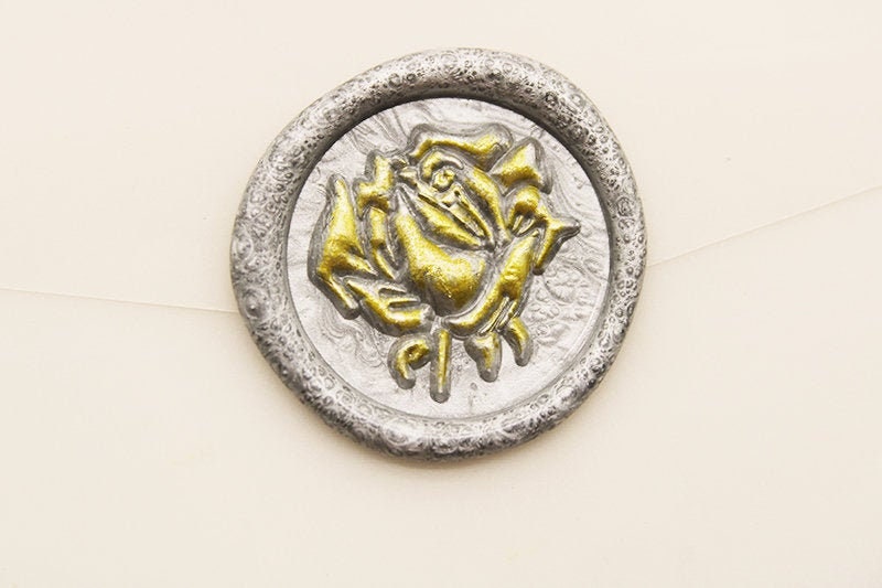 Ready Made Wax Seal Stamp - 3D Relief Rose Wax Seal Stamp