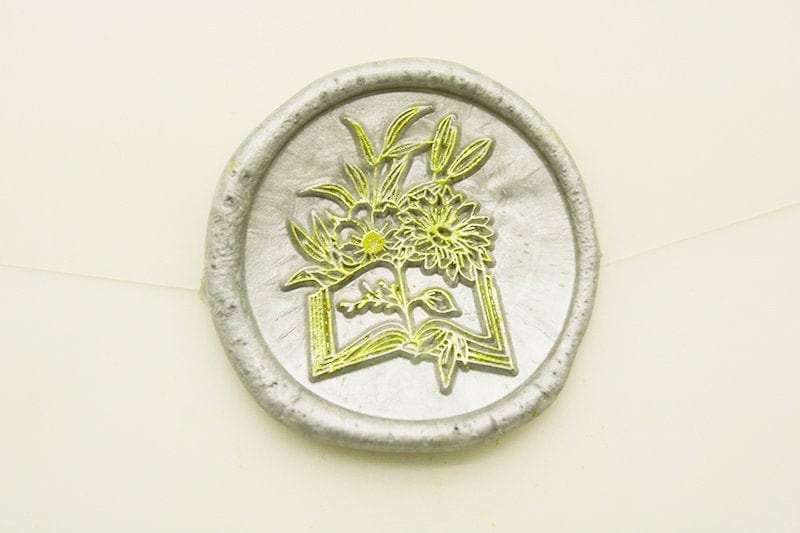 Custom Wax Stamp Set With Botanical Bee Design - Family Name Seal For Wedding Invitations & Crafts