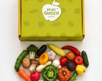 Verdure in miniatura in argilla polimerica, cibo giocattolo realistico per la cucina giocattolo
