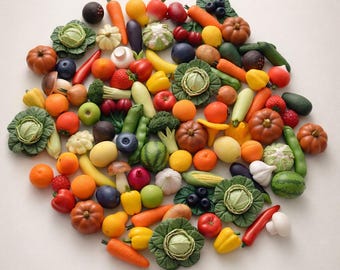 Miniature Polymer Clay Vegetables: Montessori Sensory Play Food