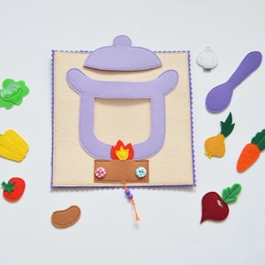 Felt food for kids Pretend Play Montessori toys Educational kitchen toys Role Play Eco friendly toy image 3