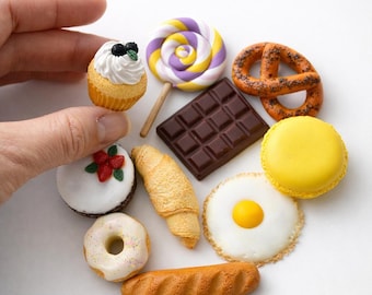 Miniature Sweet Treats Play Food Set, Handmade Polymer Clay Desserts for Pretend Play