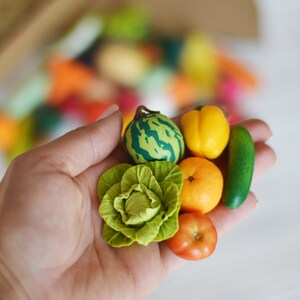 Miniature vegetables and fruits Polymer clay miniatures Montessori toys image 5