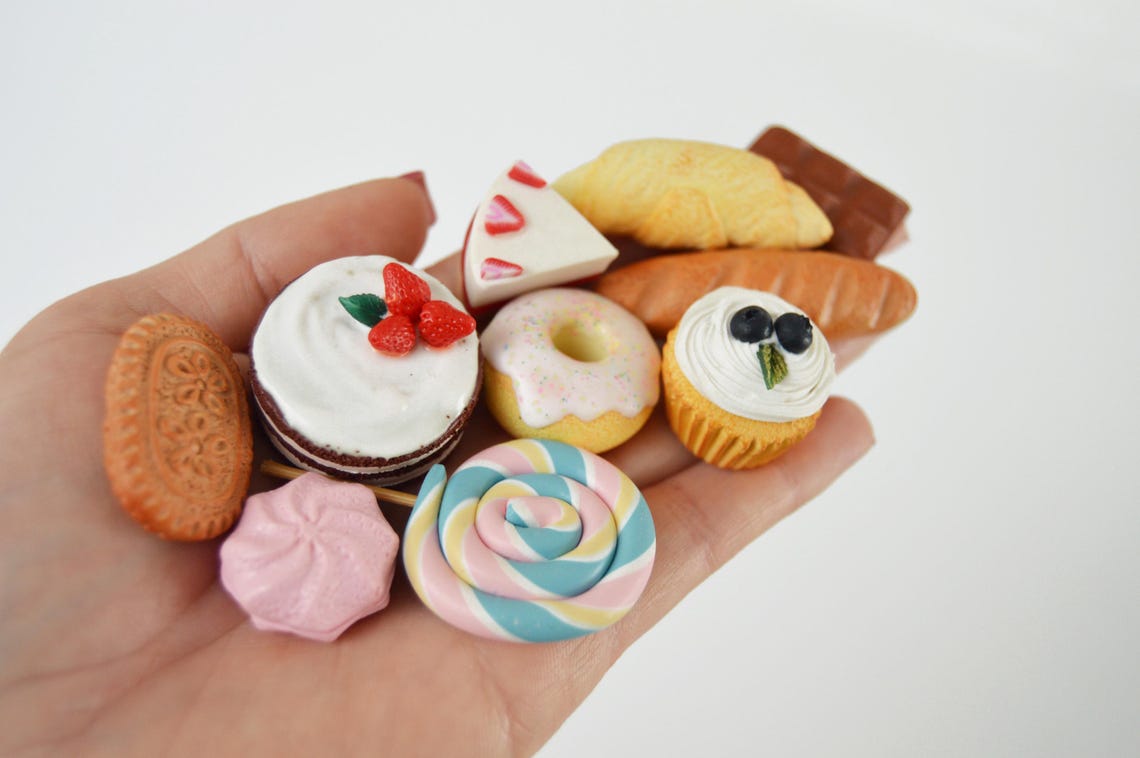 Miniature Sweets Set – Handmade Polymer Clay Play Food – Montessori ...