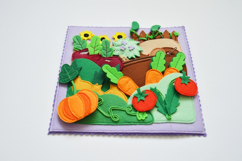 Felt Vegetable Garden Playset Montessori Toys Felt Quiet Book Etsy