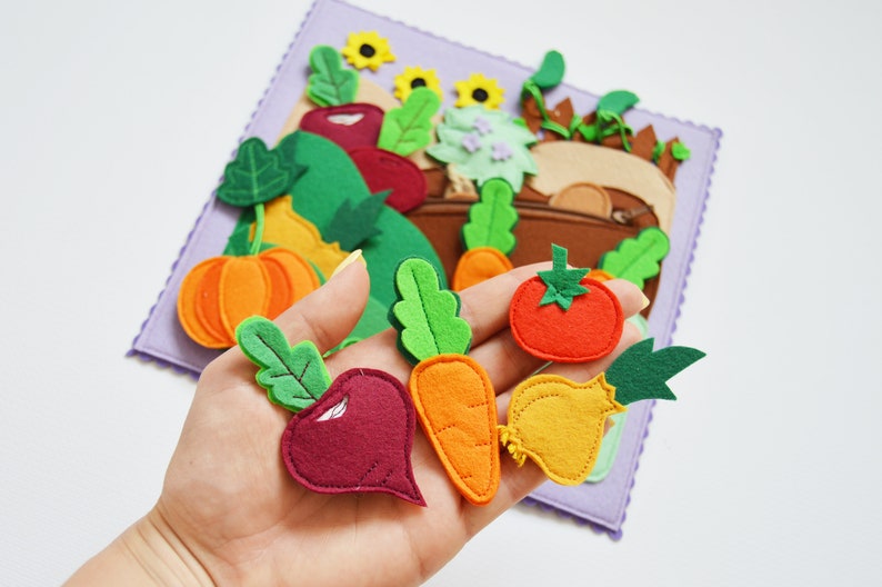 Felt Vegetable Garden Playset Montessori Toys Felt Quiet Book Etsy