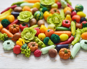 Miniature vegetables Vegetable garden Montessori learning toys Sensory bin Montessori toddler Sensory toys Infant toys Educational Toy