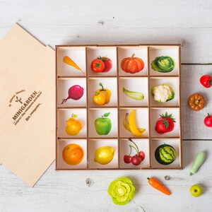 Sortierung Spielzeug sensorische bin Montessori Spielzeug Montessori Materialien Reise Spielzeug Miniatur Gemüse Sinnesspielzeug Montessori Kleinkind Frühes Lernen