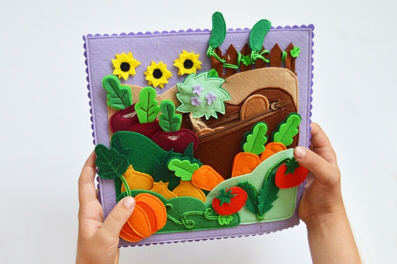 Felt Vegetable Garden Playset Montessori Toys Felt Quiet Book Etsy