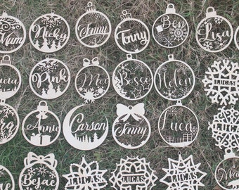 Personalized name Christmas Ornaments  ,Wooden Ornaments for Christmas, Hanging Tree Decoration with Your Name, Custom Ornaments