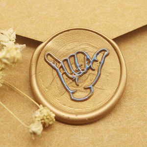 Shaka Hand Wax seal stamp Sealing Wax Stamp wedding wax seal stamp/ Vintage metal stamp/ Christmas gift