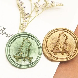 Cartoon dinosaurus Wax Sealing Stamp / dinosaurus wax seal stempel set / Wax Sealing Stamp kit / bruiloft wax seal stempel